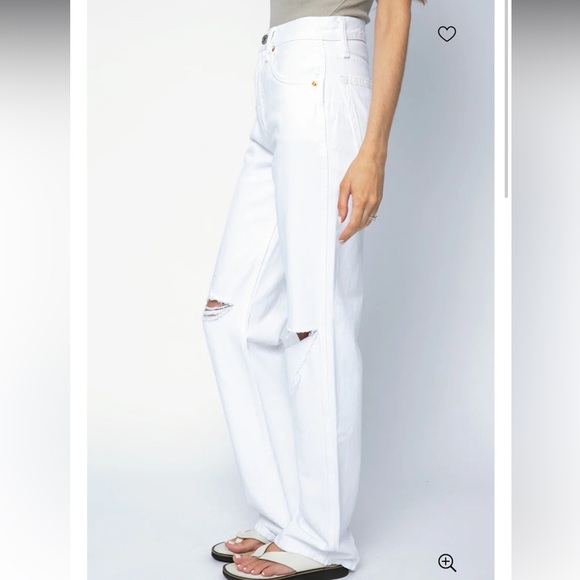 NWT Redone 90s High Rise Loose White Jeans - Picture 2 of 9